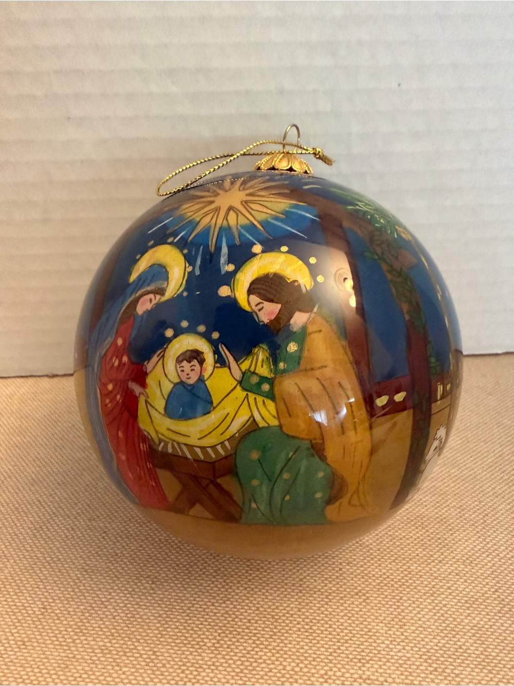 Pier 1 Imports 4" Li Bien Nativity Scene Christmas Ornament 2013